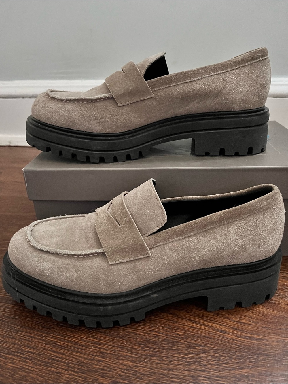 CROSTA ANTILOPE Penny Loafers in Sand - Picture 2 of 4